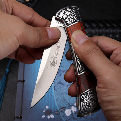 Outdoor Self-defense Carved Fruit Knife