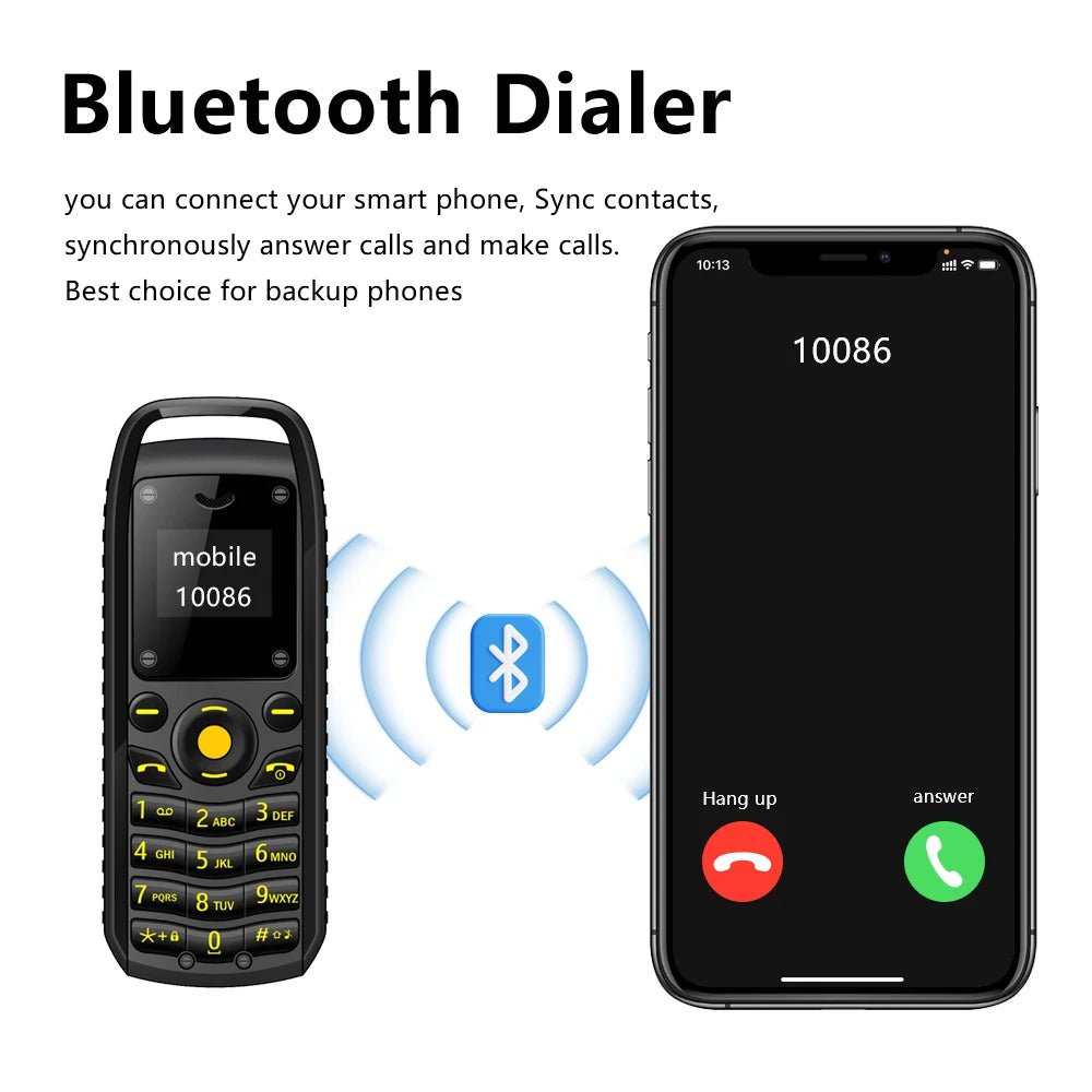 SERVO B25 Button Mini Mobile Phone 2 SIM Standby Bluetooth Dialing Surround Wear Blacklist Smallest Backup Cellphones for Sports