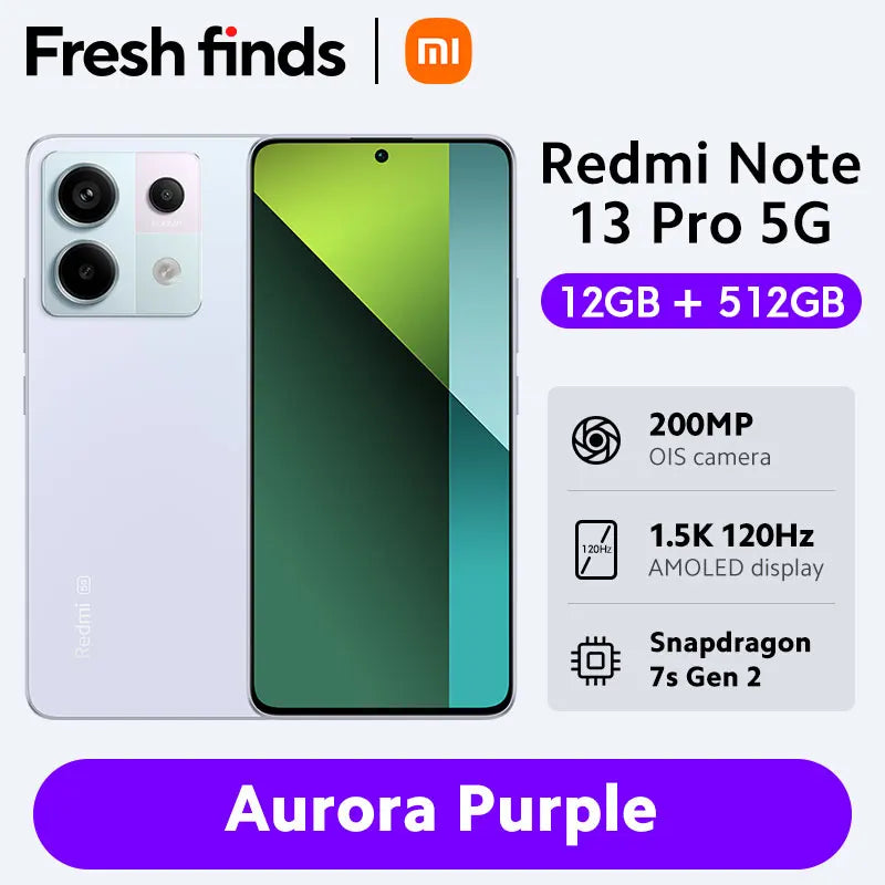 [World Premiere] Xiaomi Redmi Note 13 Pro 5G Smartphone Snapdragon 7s Gen 2 200MP OIS Camera 67W Turbo Charging 120Hz AMOLED NFC