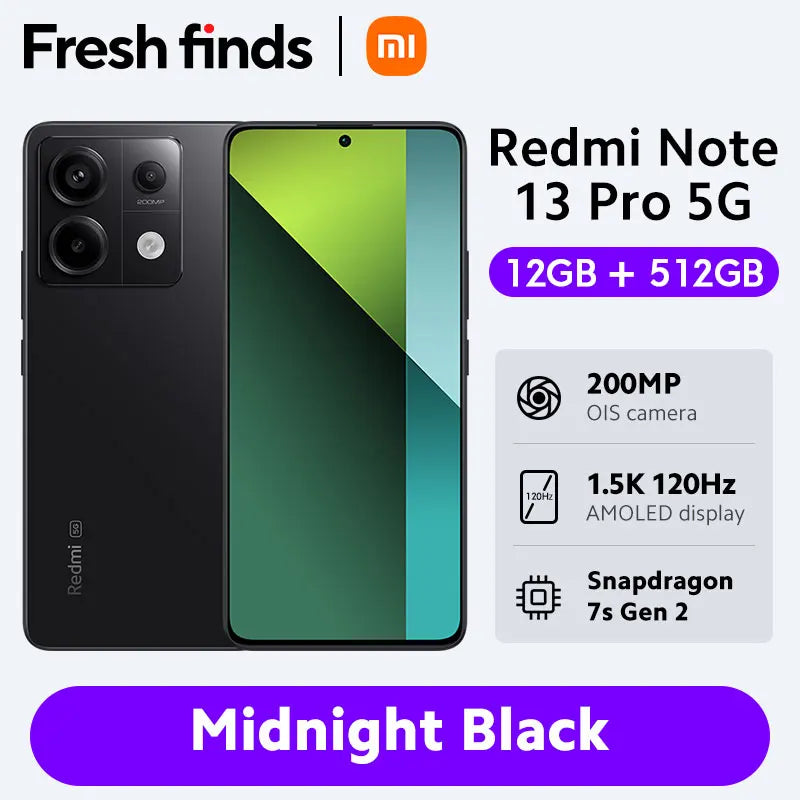 [World Premiere] Xiaomi Redmi Note 13 Pro 5G Smartphone Snapdragon 7s Gen 2 200MP OIS Camera 67W Turbo Charging 120Hz AMOLED NFC